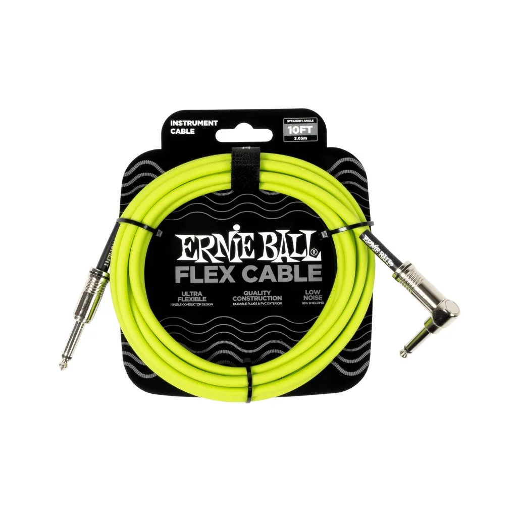 Ernie Ball Flex Instrument Cable - Green, 10 feet