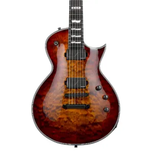 ESP E-II Eclipse QM Tiger Eye Sunburst with Fluence Pickups