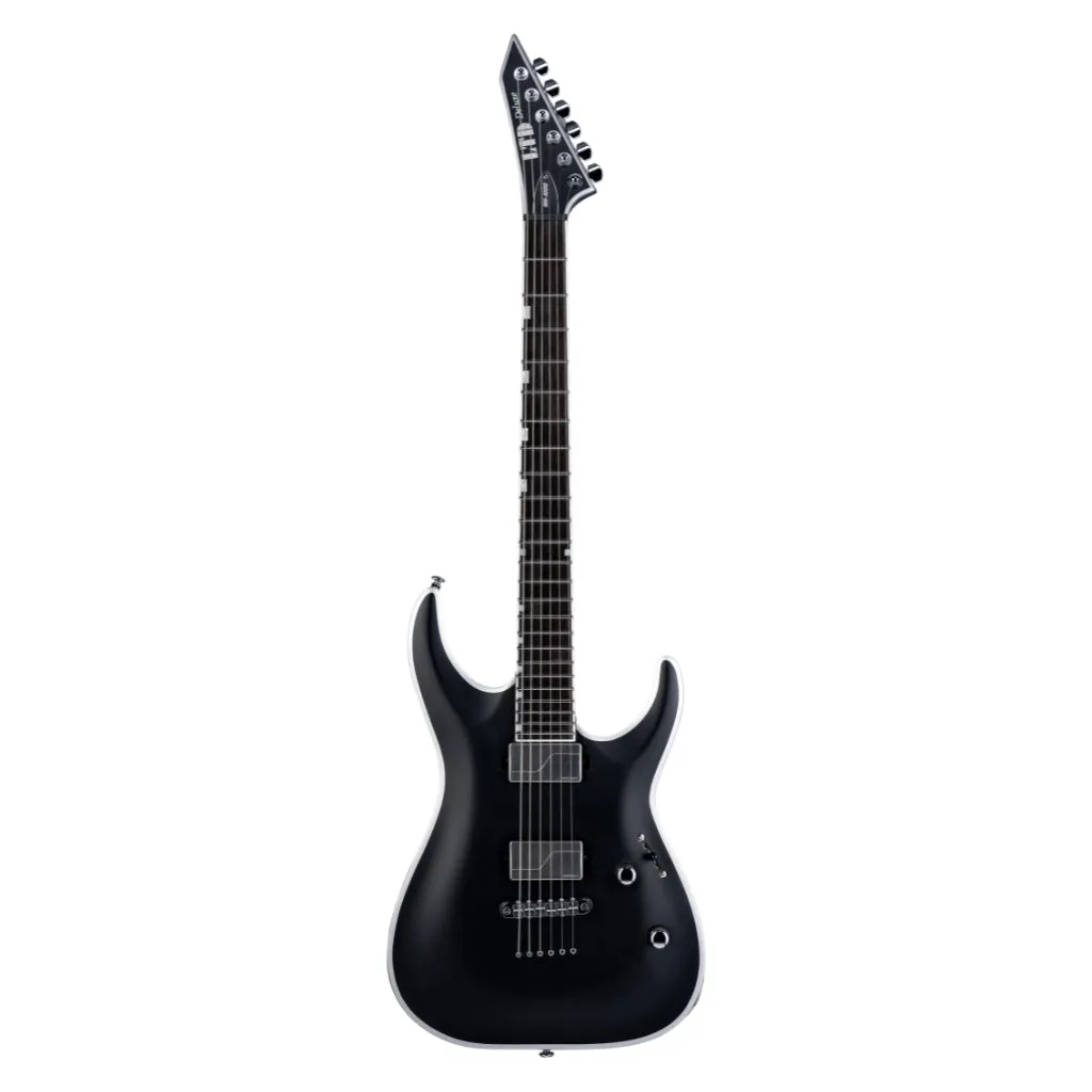 ESP LTD Deluxe MH-1000NT Bold Binding Electric Guitar - Black Satin