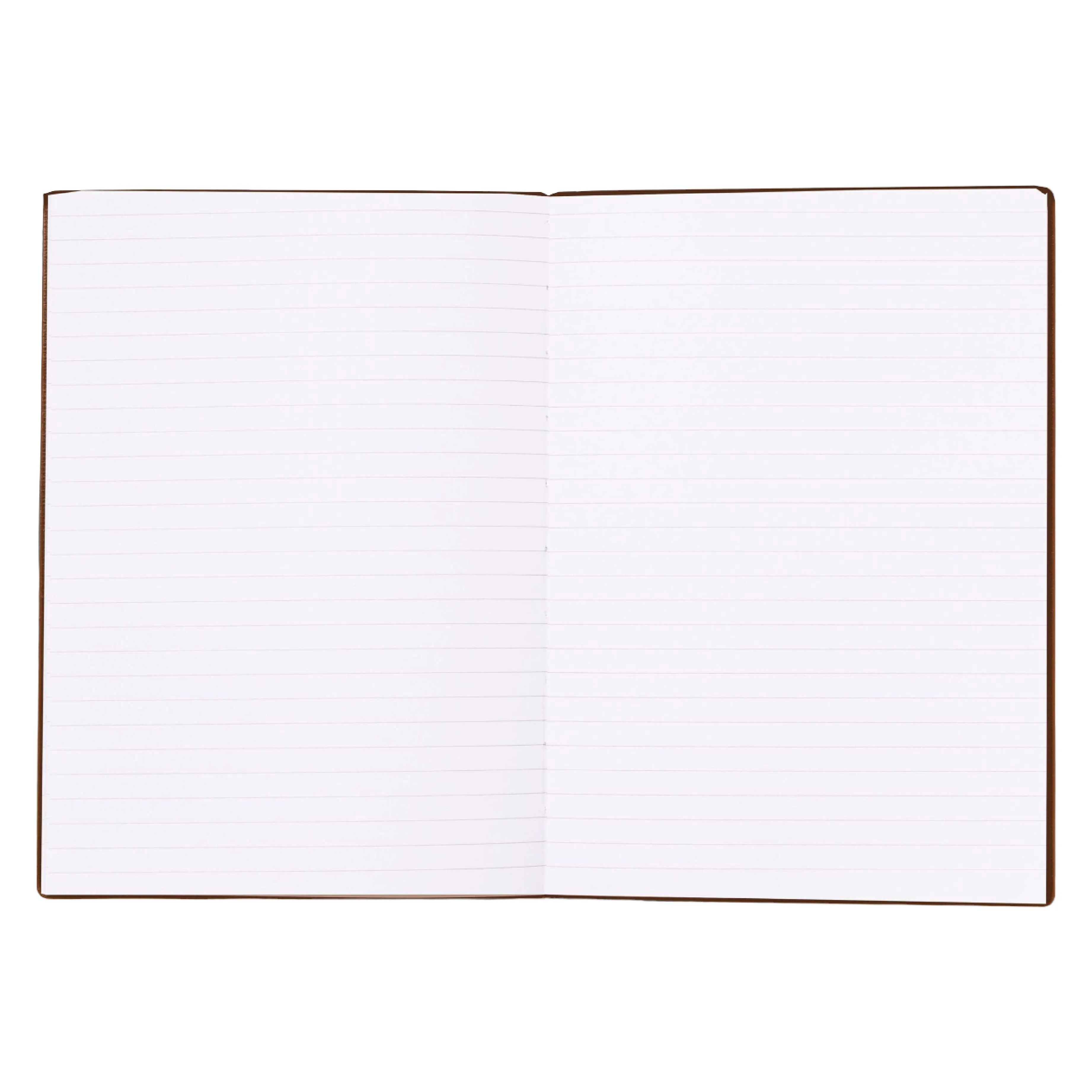 Essential Iconic Lined A5 Notebook with Tricolour Strap | Camel