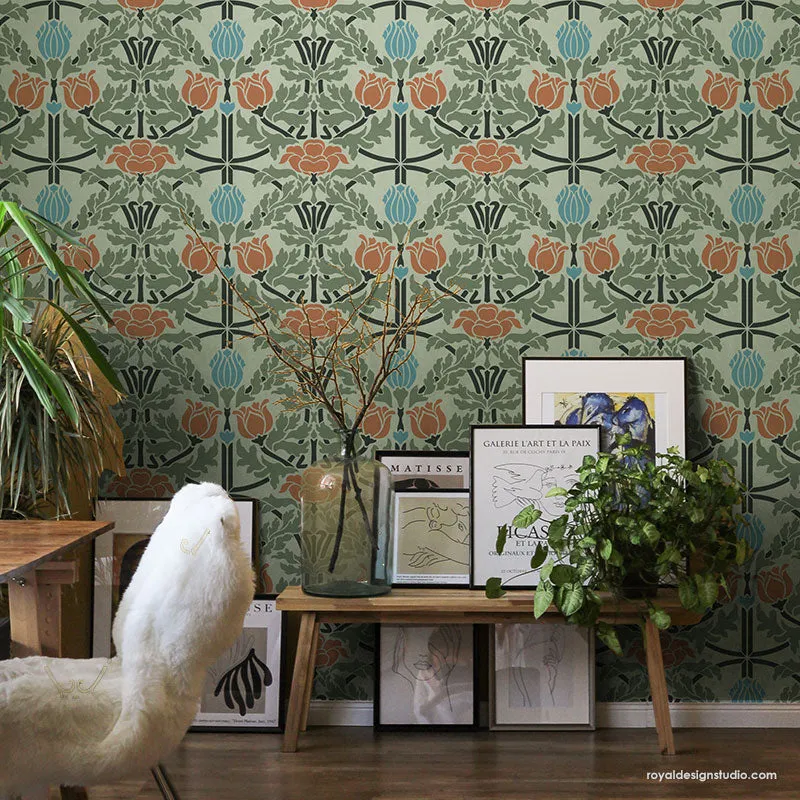 Eugenie Floral Wall Stencil