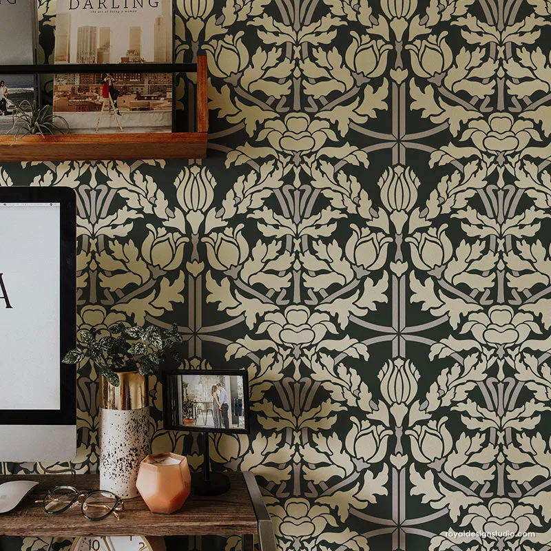 Eugenie Floral Wall Stencil