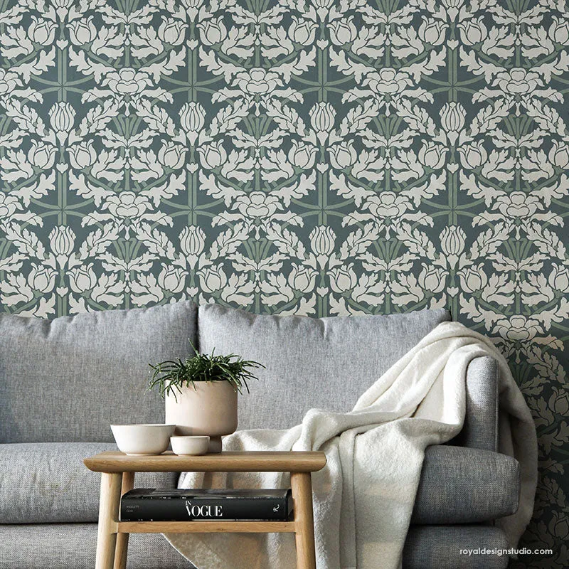 Eugenie Floral Wall Stencil