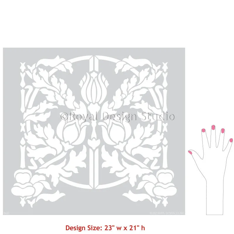Eugenie Floral Wall Stencil