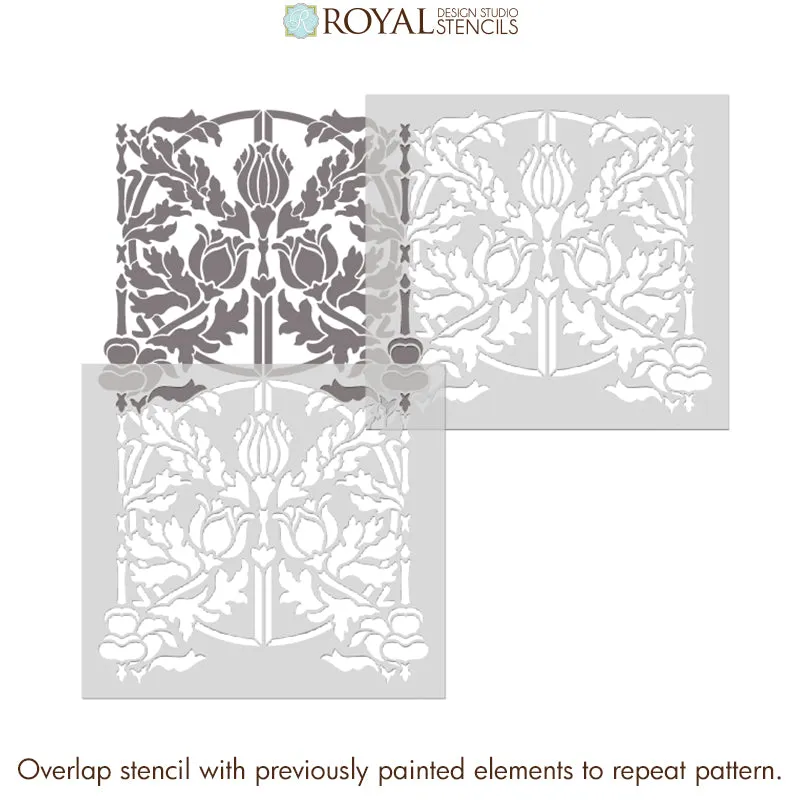 Eugenie Floral Wall Stencil