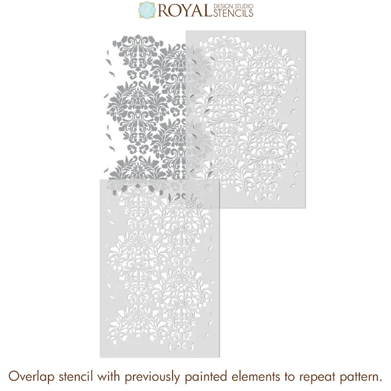 Fabric Damask Wall Stencil