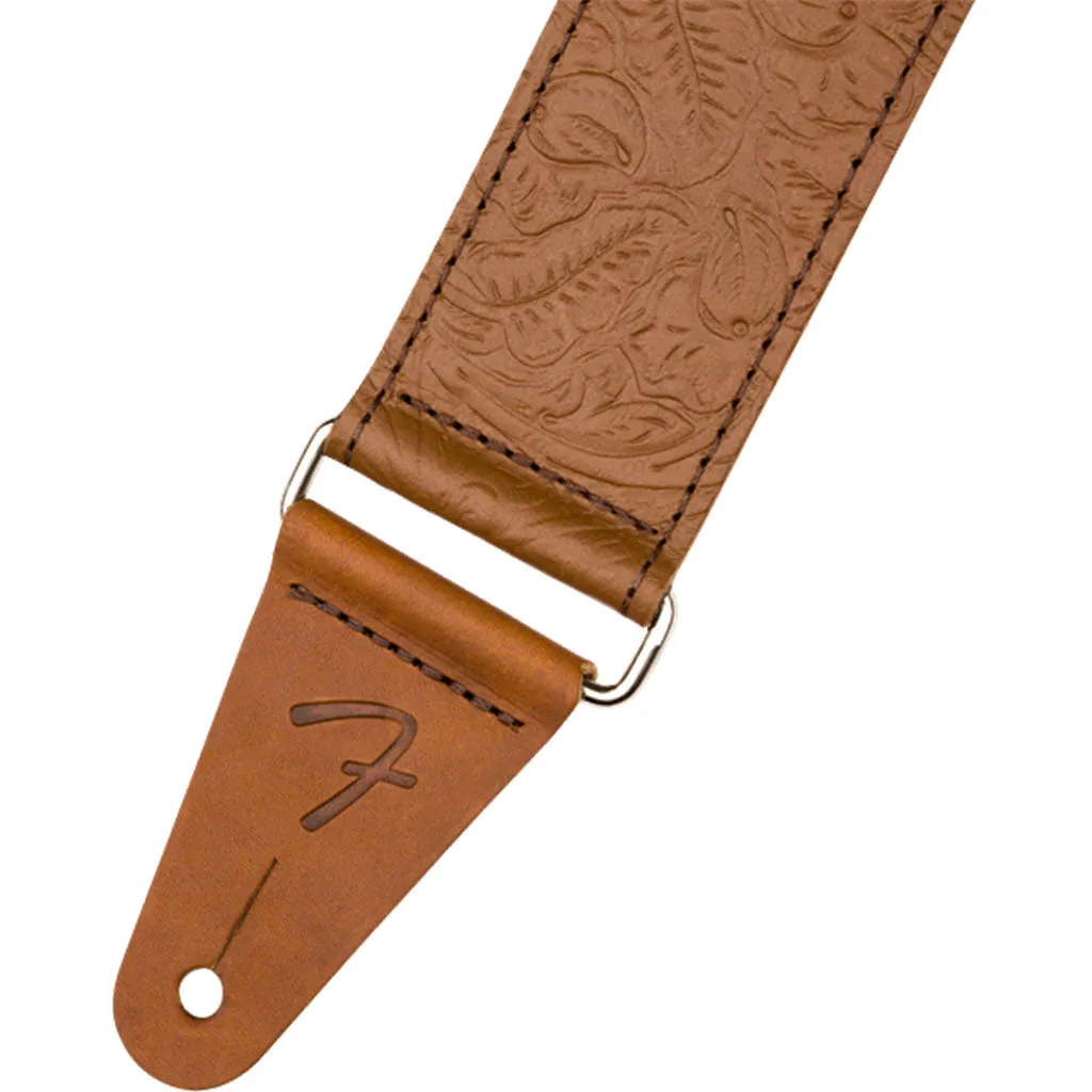 Fender 2" Tooled Leather Strap - Brown