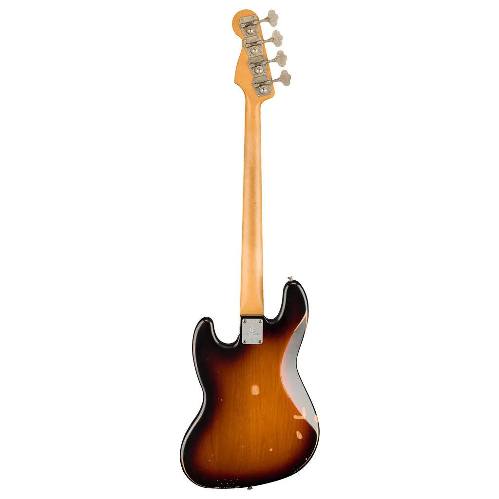 Fender 60th Anniversary Road Worn 60's Jazz Bass - 3 Tone Sunburst - Pau Ferro