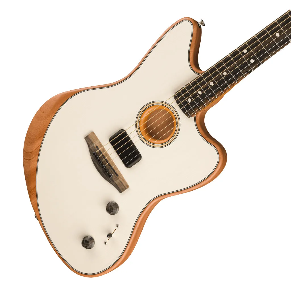Fender American Acoustasonic Jazzmaster, Arctic White, Ebony Fingerboard