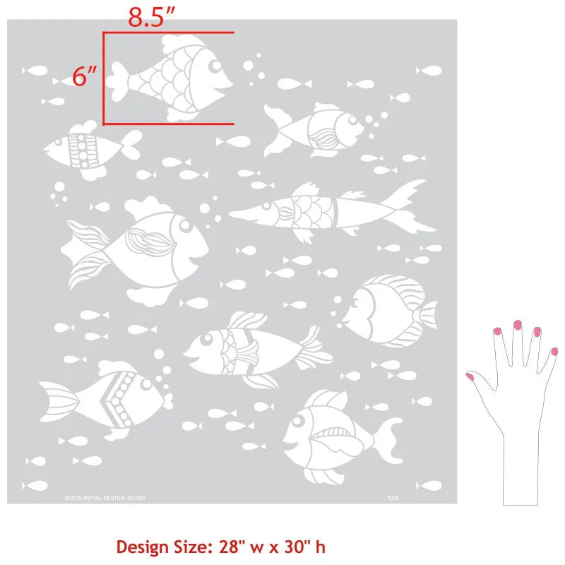 Fish Tales Wall Stencil