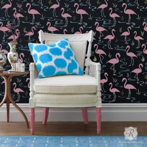 Flamingo Lagoon Wall Stencil