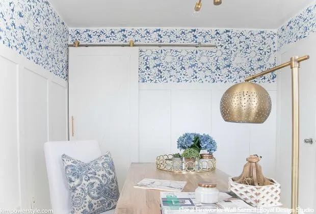 Floral Fireworks Allover Wall Stencil