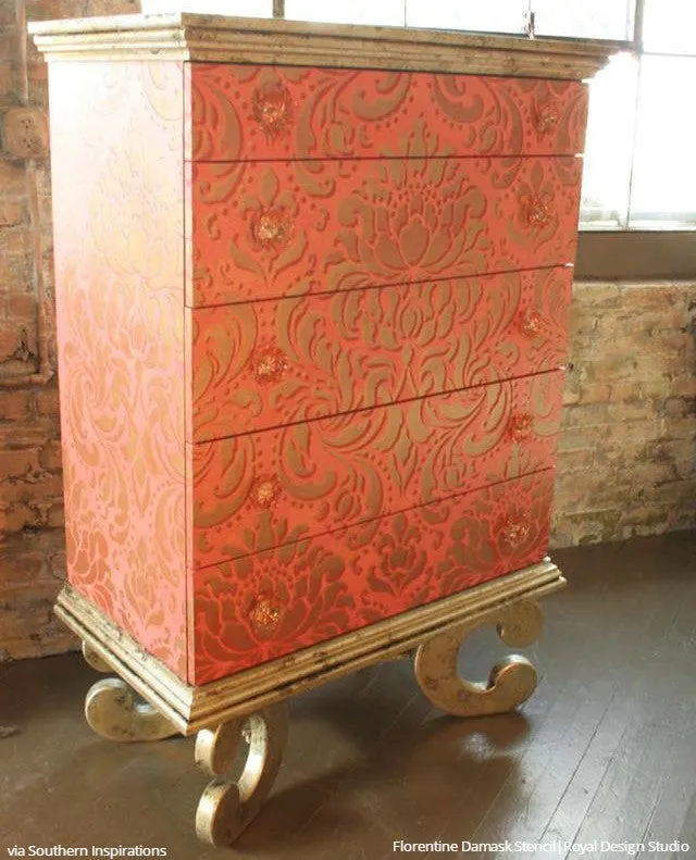 Florentine Damask Wall Stencil