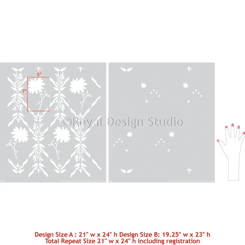 Floriculture Flower Bonnie Christine Wall Stencil