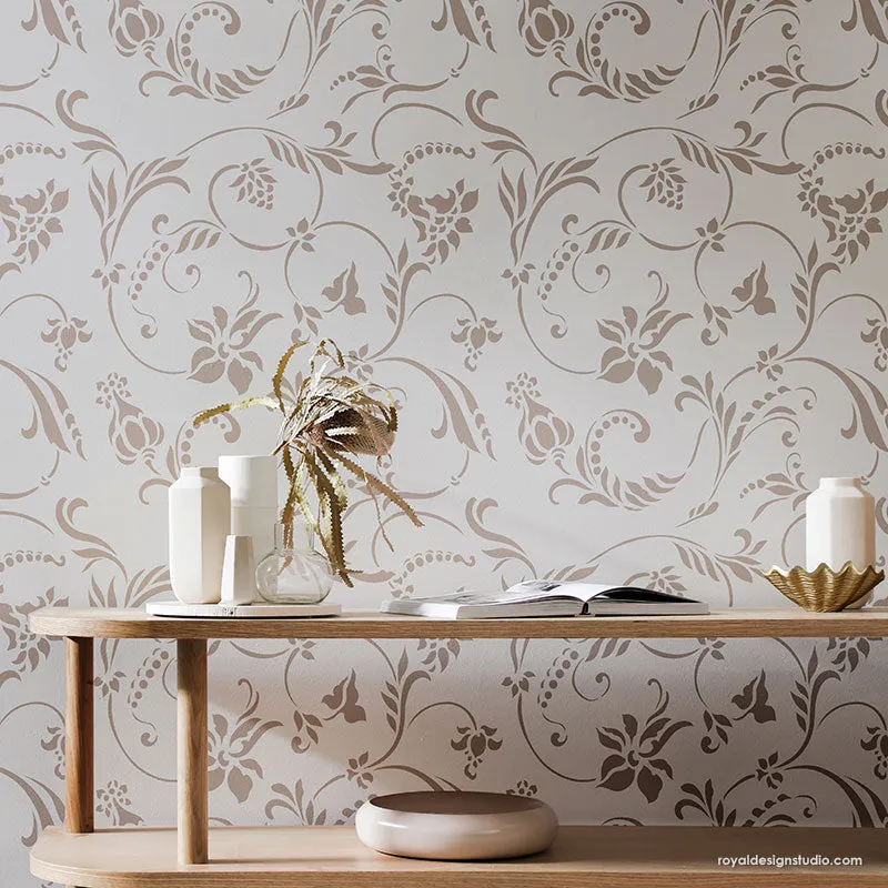 Flourish Allover Wall Stencil