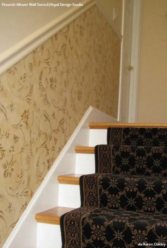 Flourish Allover Wall Stencil