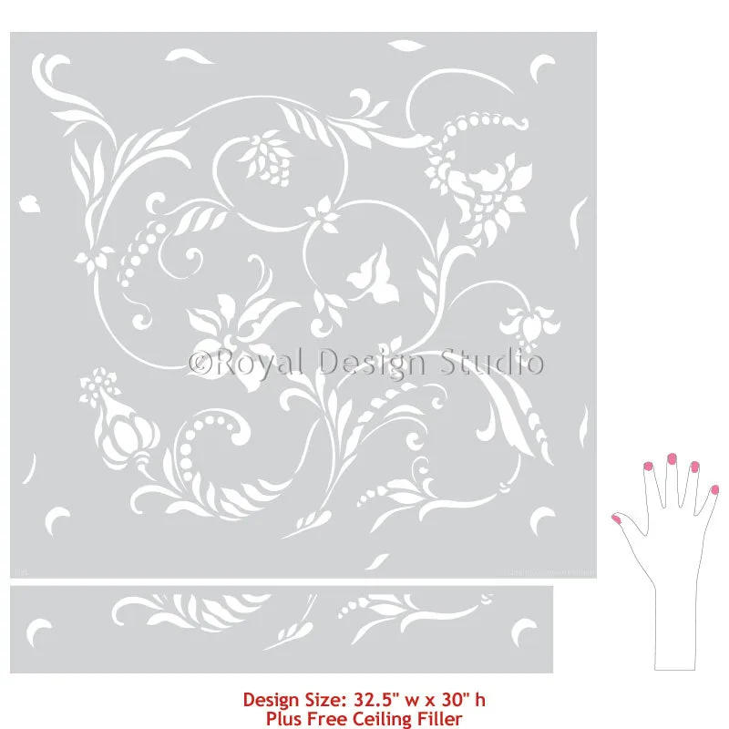 Flourish Allover Wall Stencil
