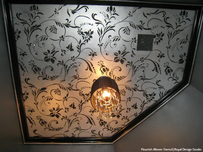Flourish Allover Wall Stencil