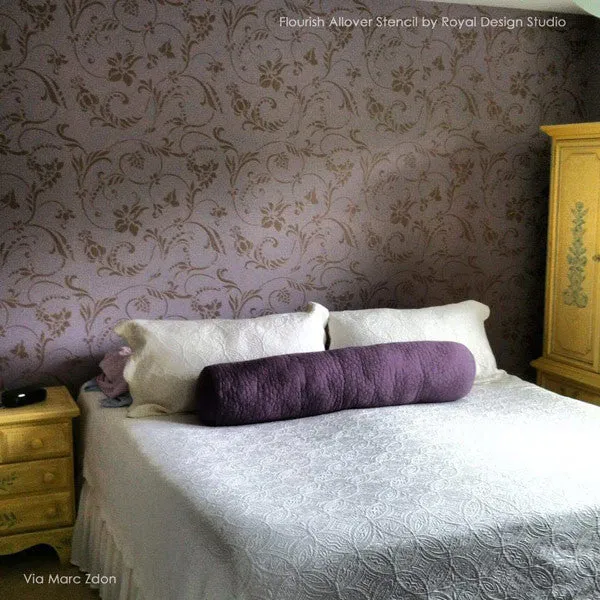 Flourish Allover Wall Stencil