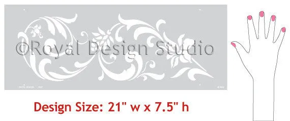 Flourish Border Stencil