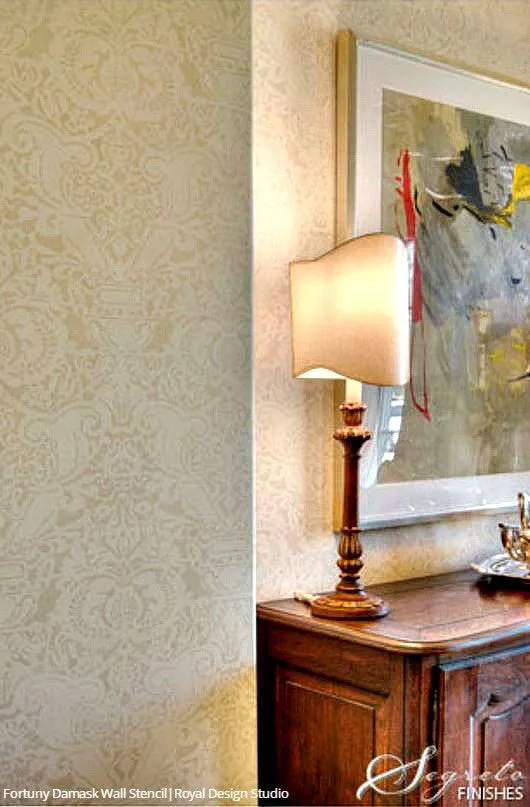 Fortuny Damask Wall Stencil
