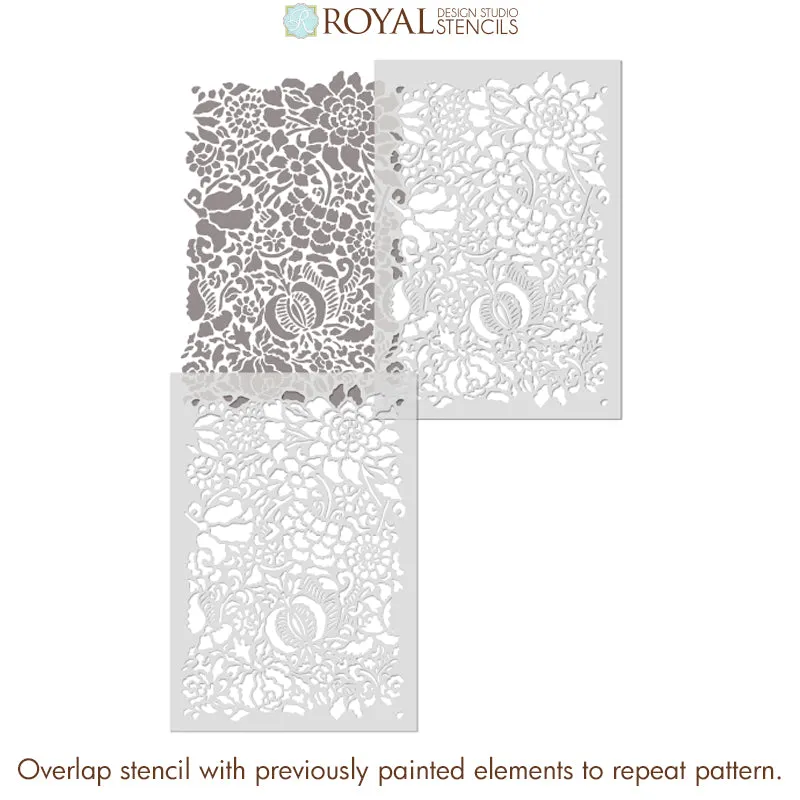 Francesca Floral Damask Wall Stencil