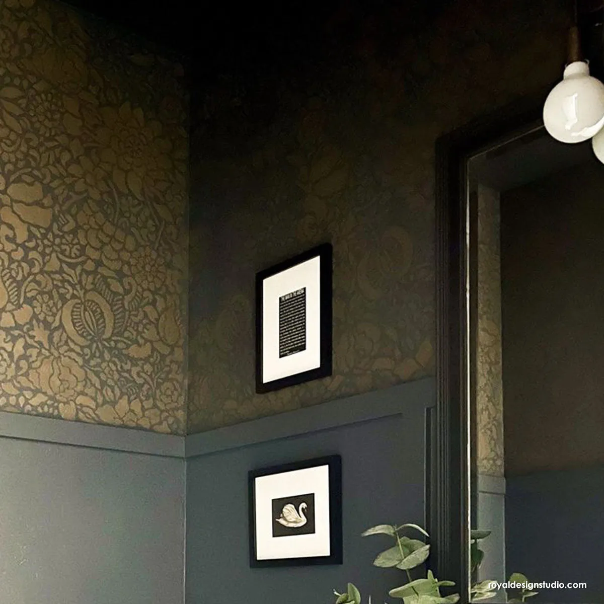 Francesca Floral Damask Wall Stencil