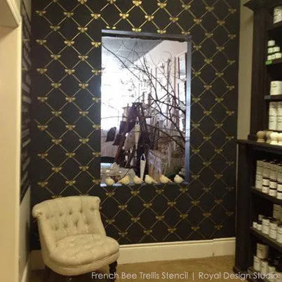 French Bee Trellis Stencil