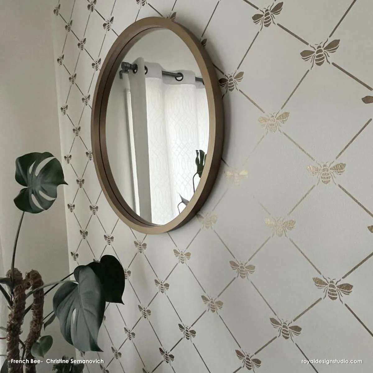French Bee Trellis Stencil