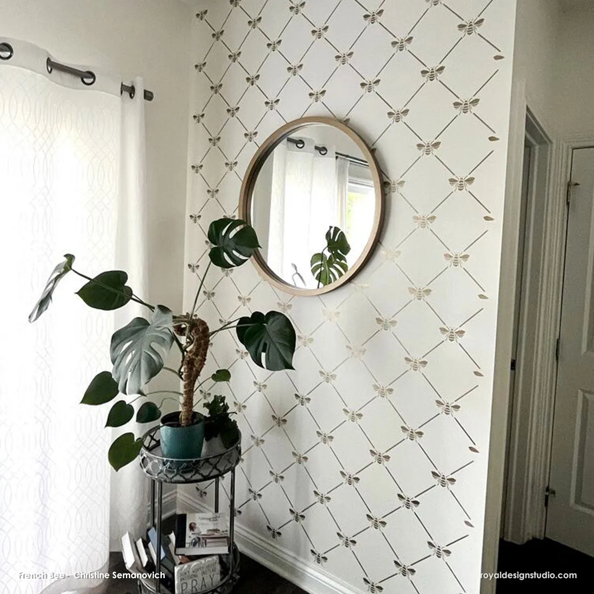 French Bee Trellis Stencil