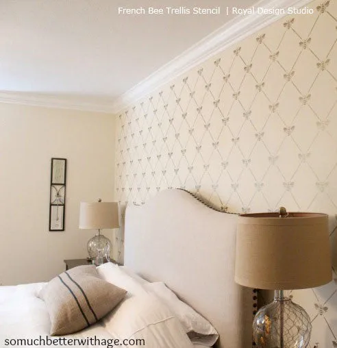 French Bee Trellis Stencil