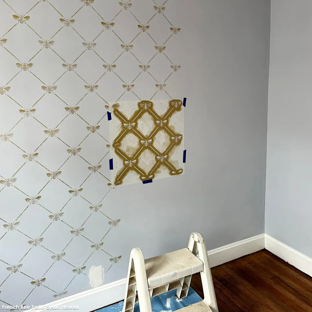 French Bee Trellis Stencil