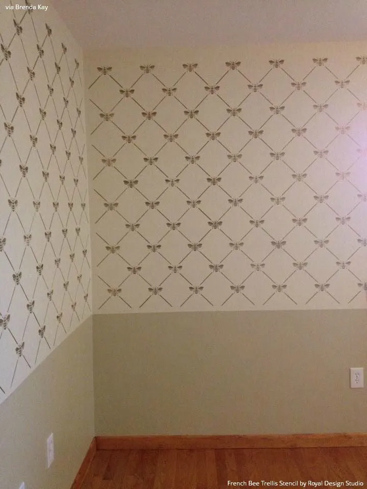 French Bee Trellis Stencil