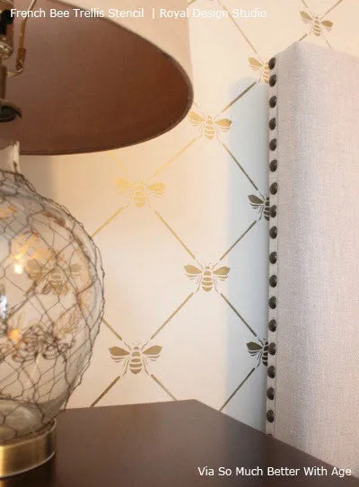 French Bee Trellis Stencil