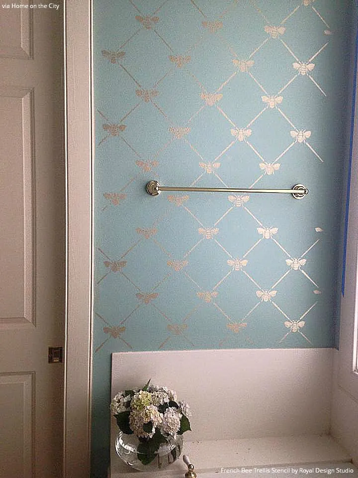 French Bee Trellis Stencil