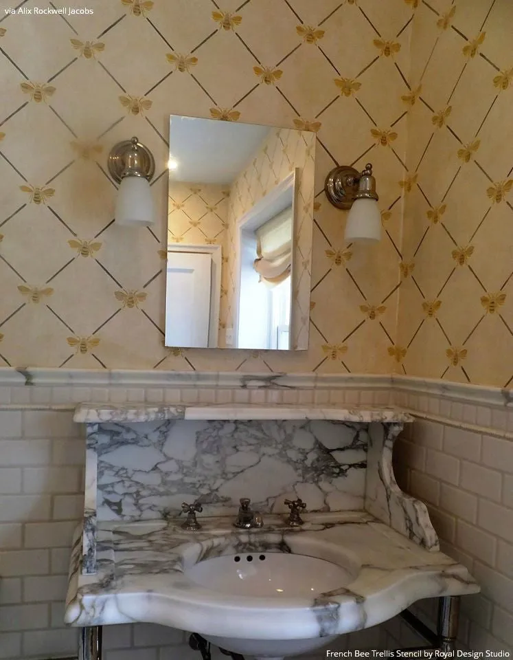 French Bee Trellis Stencil