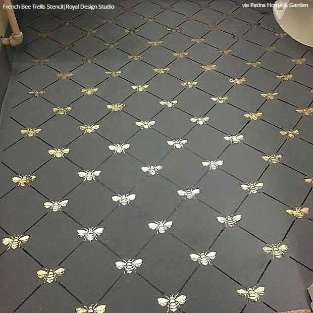 French Bee Trellis Stencil