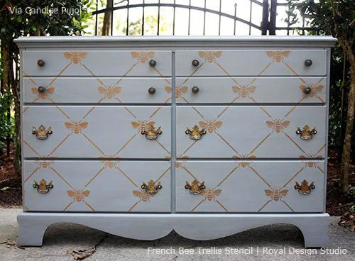 French Bee Trellis Stencil