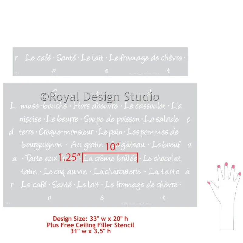 French Menu Lettering Stencil