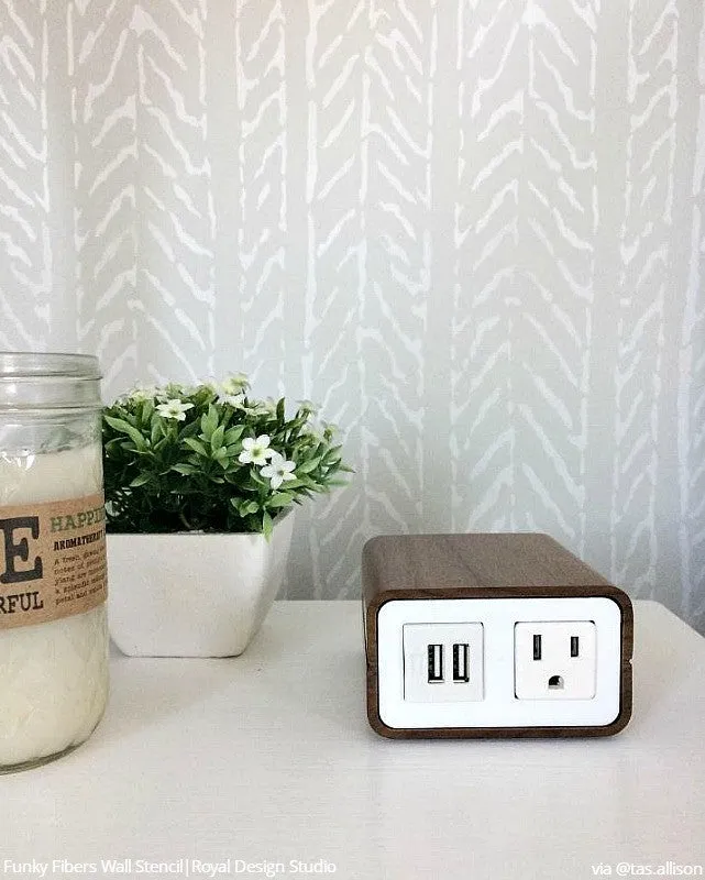 Funky Fibers Wall Stencil