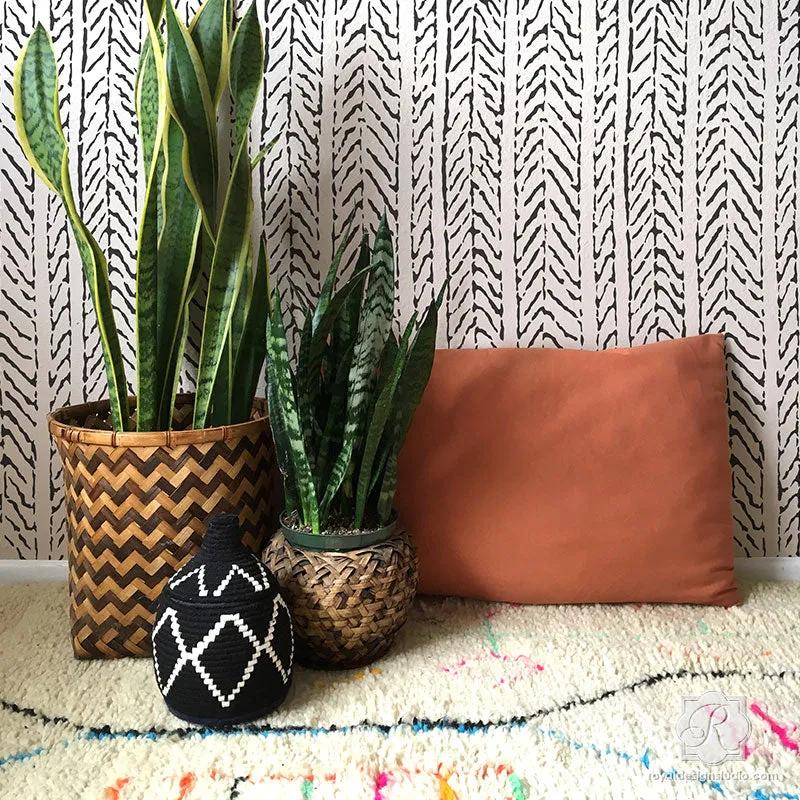 Funky Fibers Wall Stencil