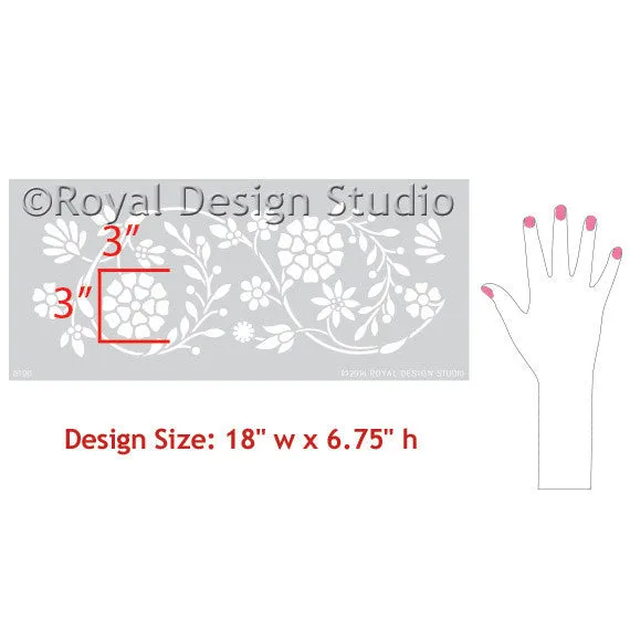 Gota Embroidery Indian Border Stencil
