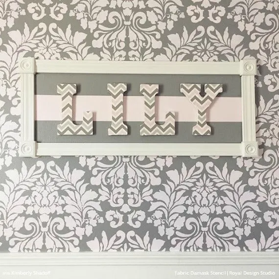 Grand Fabric Damask Wall Stencil