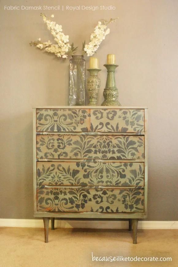 Grand Fabric Damask Wall Stencil