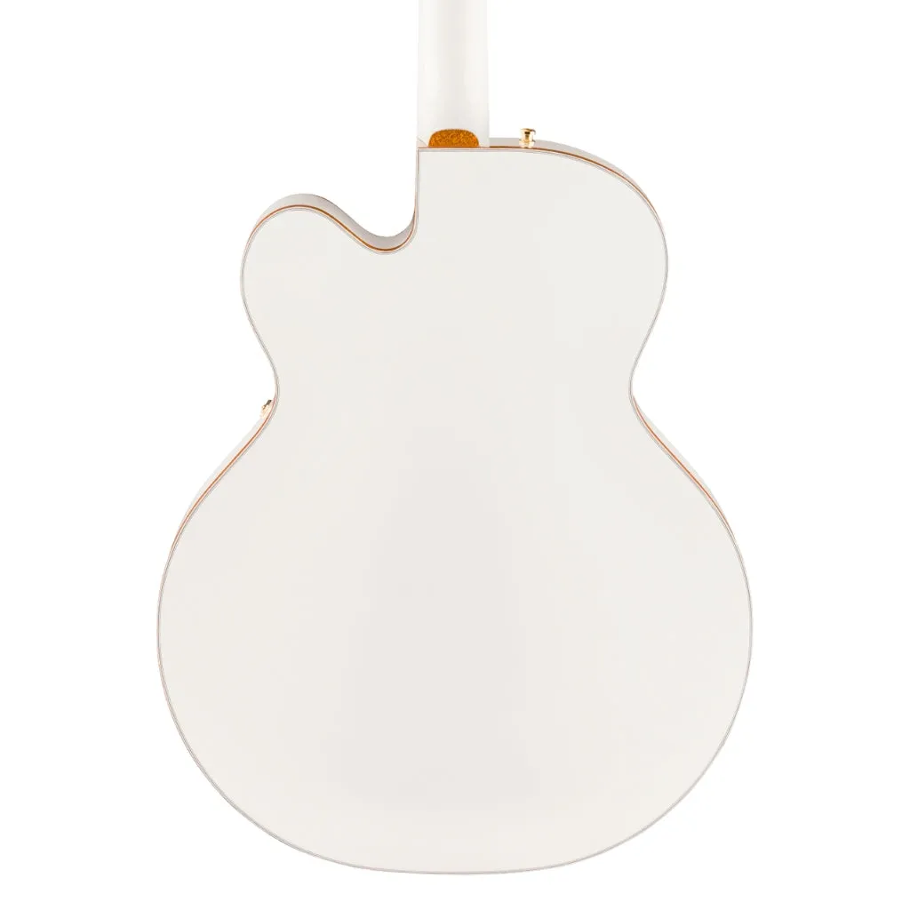 Gretsch Falcon Hollow Body Ebony Fingerboard with String Thru Bigsby and Gold Hardware - White