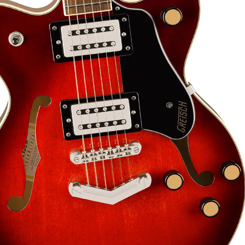 Gretsch G2655 Streamliner Center Block Jr. Double-Cut with V-Stoptail and Laurel Fingerboard - Claret Burst