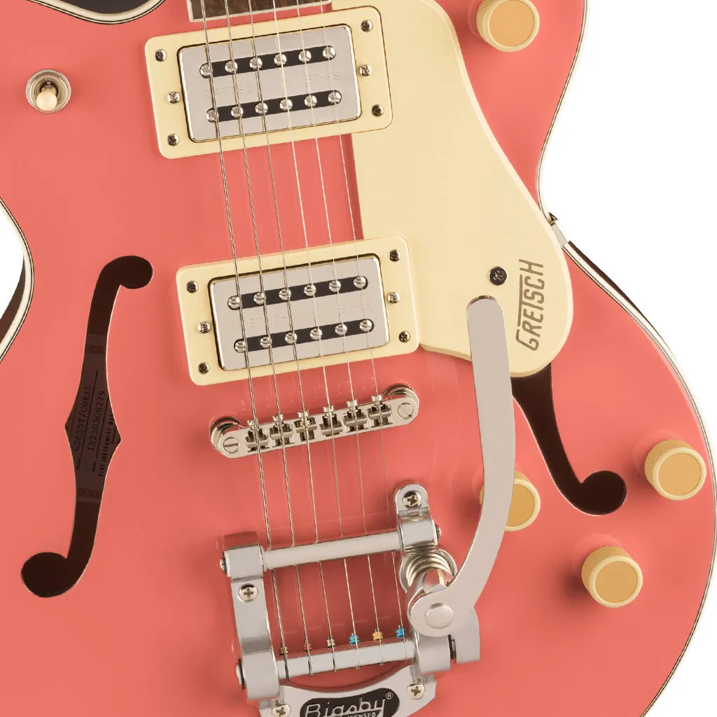 Gretsch G2655T Streamliner Center Block Jr. Double-Cut with Bigsby, Laurel Fingerboard, Coral