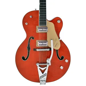Gretsch G6120TFM-BSNV Brian Setzer Signature Nashville Hollow Body with Bigsby and Flame Maple, Ebony Fingerboard, Orange Stain