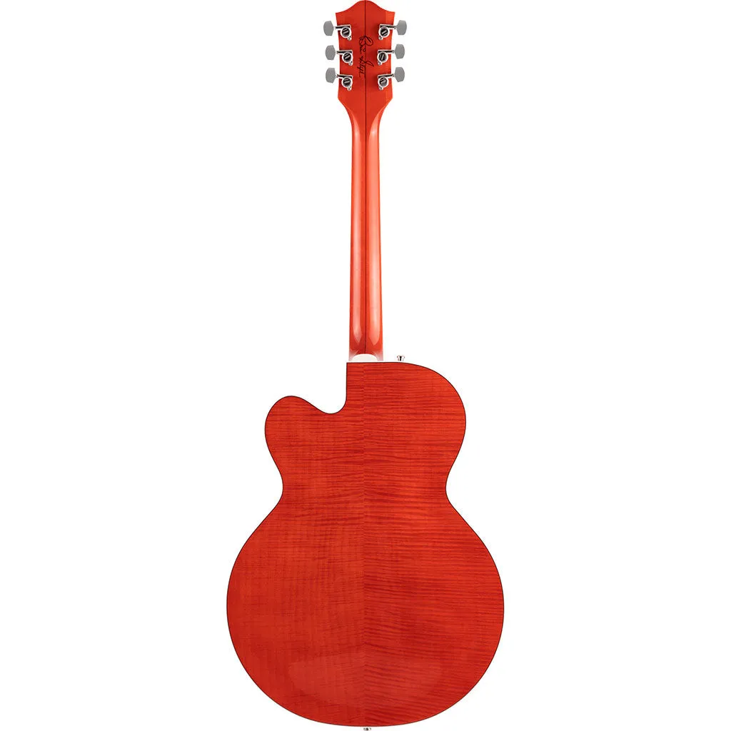 Gretsch G6120TFM-BSNV Brian Setzer Signature Nashville Hollow Body with Bigsby and Flame Maple, Ebony Fingerboard, Orange Stain