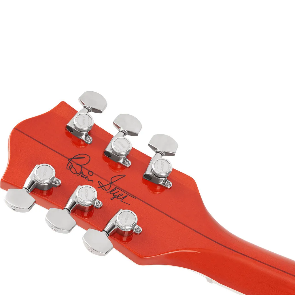 Gretsch G6120TFM-BSNV Brian Setzer Signature Nashville Hollow Body with Bigsby and Flame Maple, Ebony Fingerboard, Orange Stain
